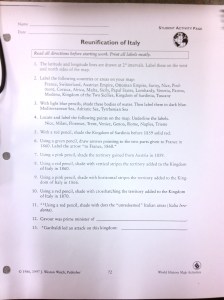 Italian Unification Instructions