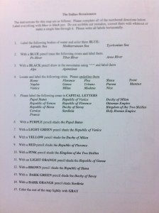 Renaissance Italy instructions